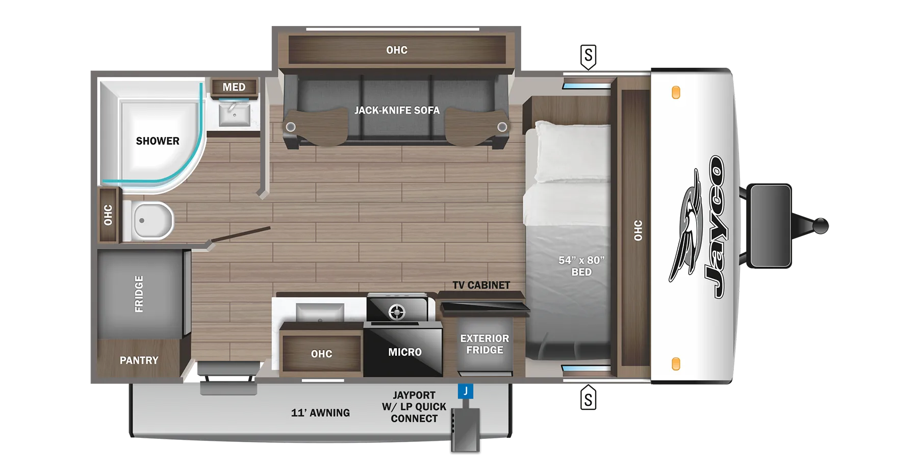 2024 Jayco Jay Feather Micro 166FBS - Floor plan