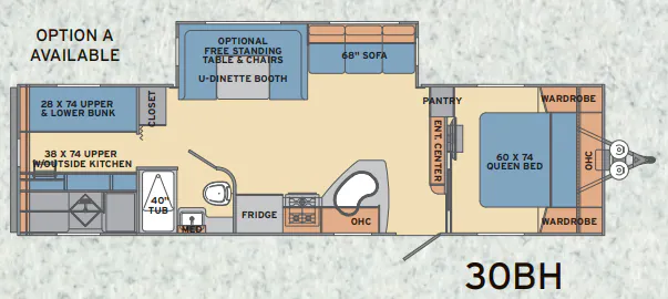 Shasta Revere 30BH floor plan