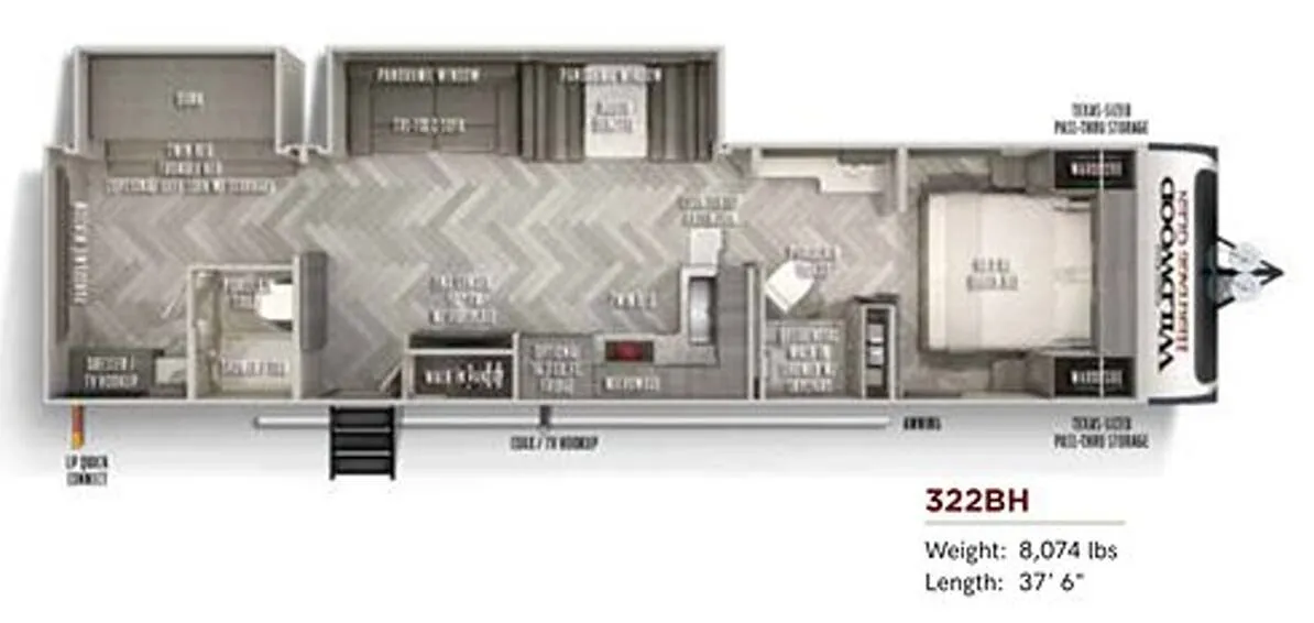 Forest River Wildwood Heritage Glen 322BH floor plan
