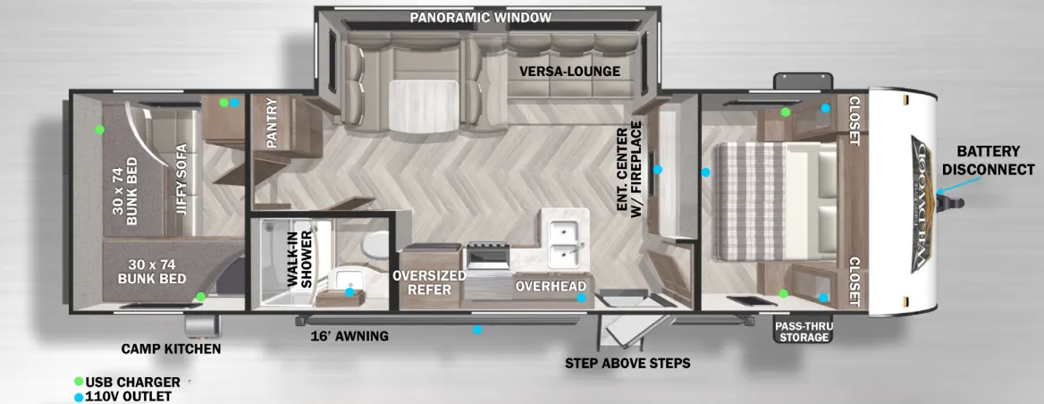 2022 Forest River RV Wildwood X-Lite 273QBXL - Floor plan
