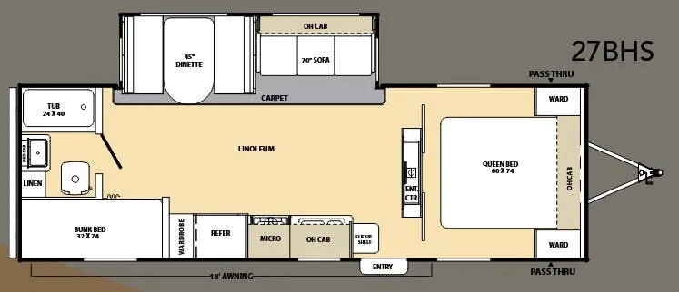 Coachmen Catalina 27 BHS floor plan
