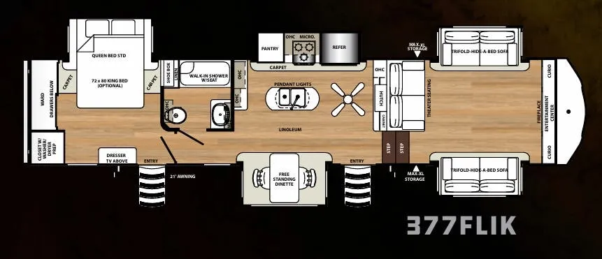 Forest River Sierra 377FLIK floor plan