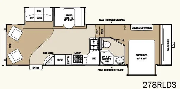 Coachmen Chaparral 278RLDS floor plan
