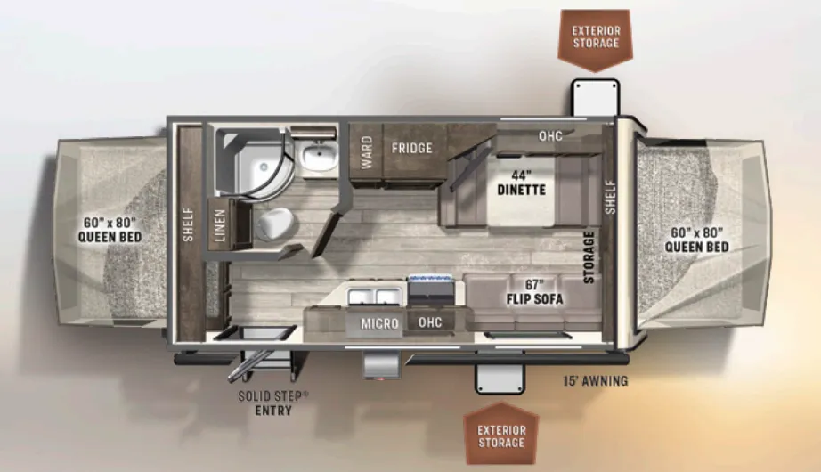 2011 Forest River Rockwood Roo 19 - Floor plan