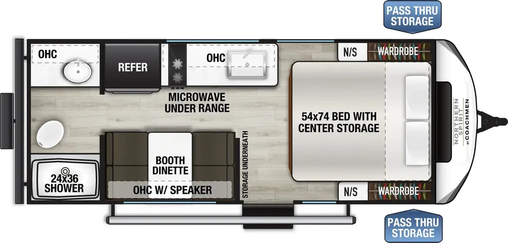 2027 Coachmen Northern Spirit Bijou 18RBB floor plan