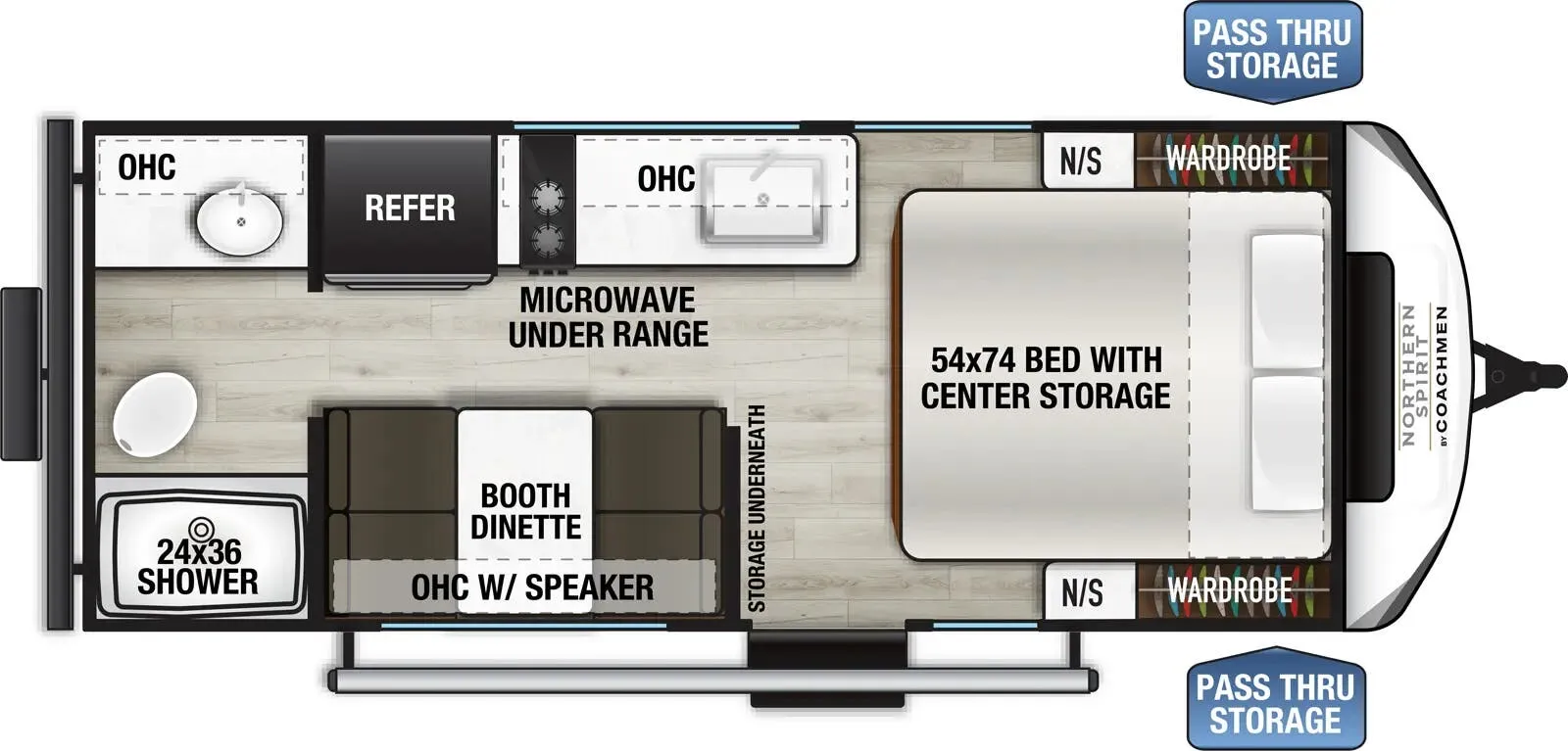 2027 Coachmen Northern Spirit Bijou 18RBB - Floor plan