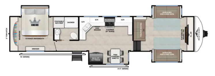 East to West Blackthorn 3865FLR floor plan