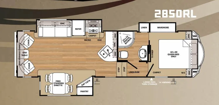 2017 Forest River Sandpiper HT 2850RL — Floor plan