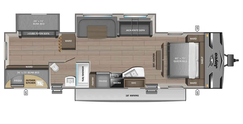 2023 Jayco Jay Flight 324BDS floor plan