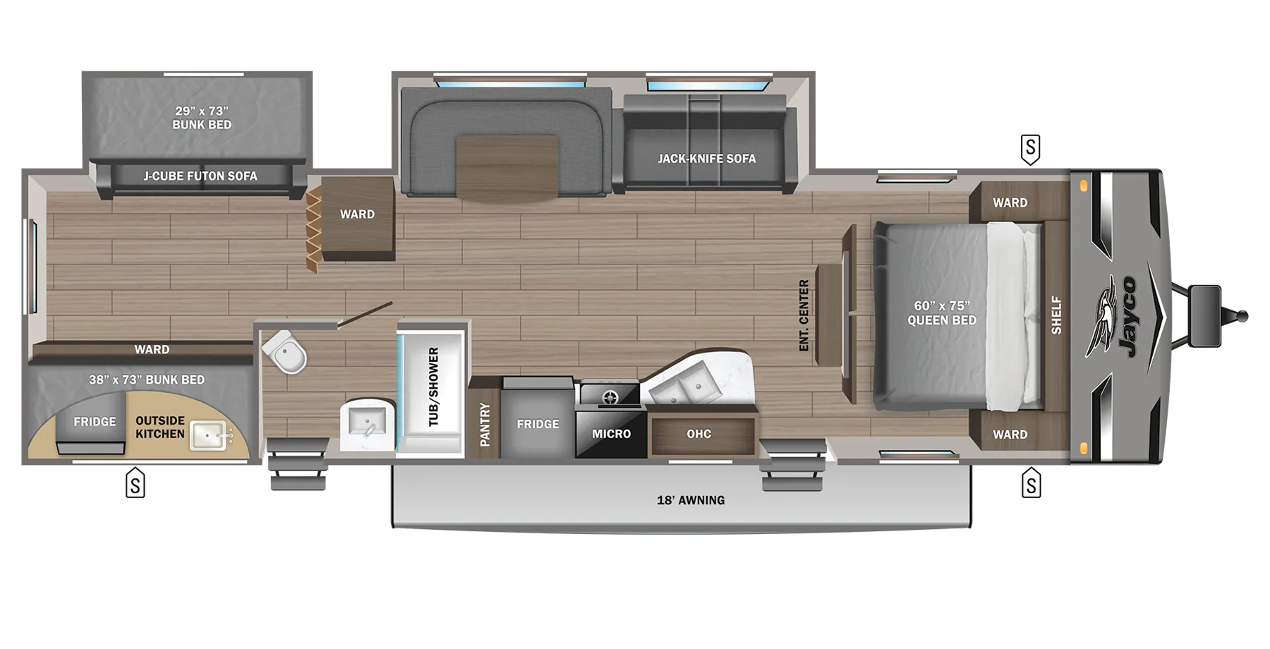 2023 Jayco Jay Flight 324BDS - Floor plan