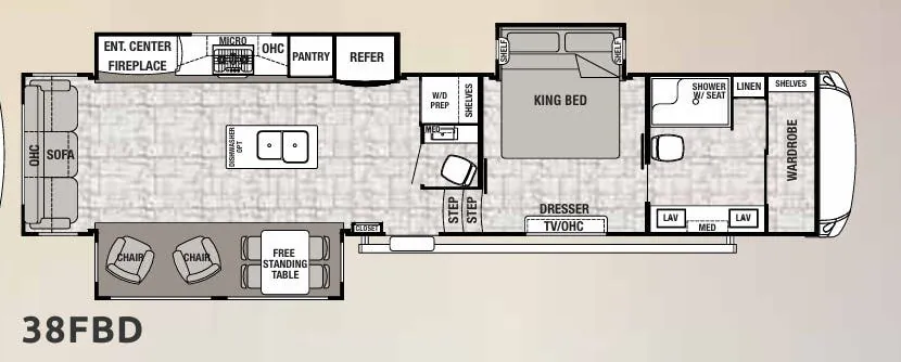 2019 Forest River Cedar Creek Hathaway Edition 38FBD floor plan
