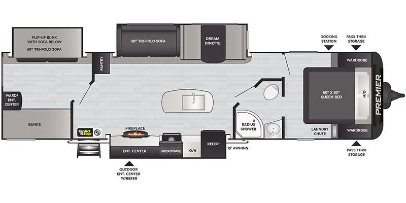 Keystone Premier 34BIPR floor plan