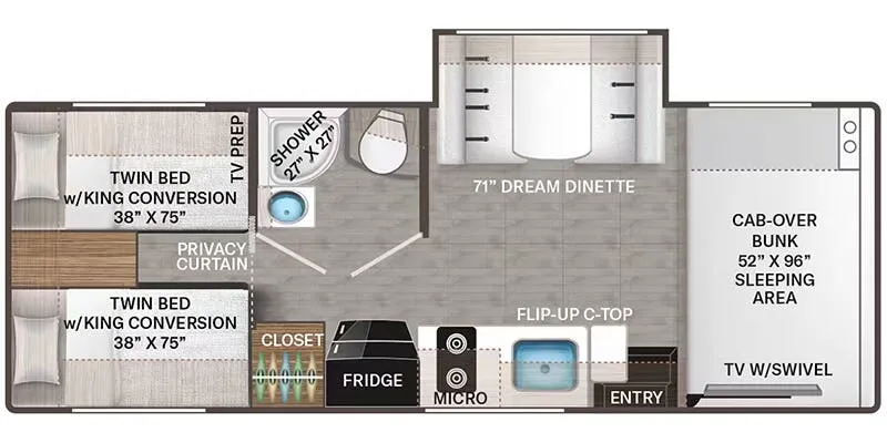 2026 Thor Motor Coach Four Winds 25Z floor plan