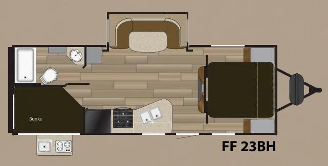 Cruiser RV Fun Finder Xtreme Lite 23BH floor plan