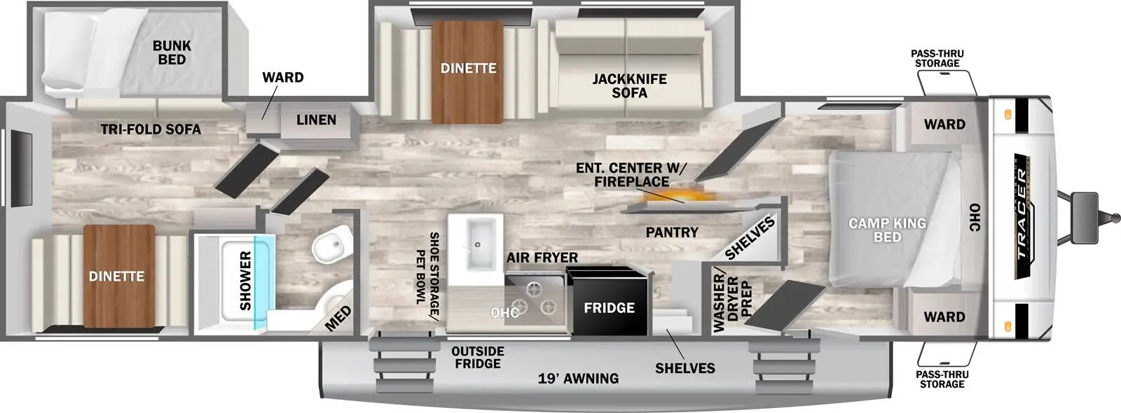 Prime Time Tracer 295DB floor plan