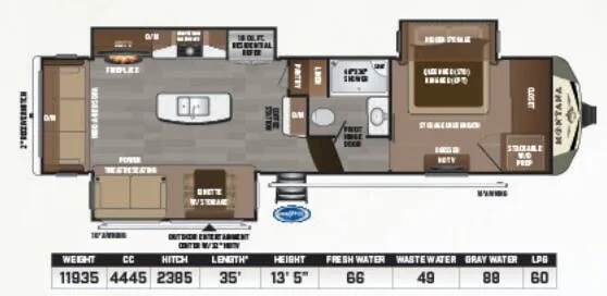 Keystone Montana 3120RL floor plan