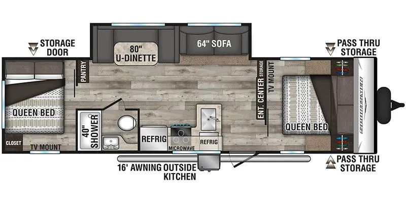 K-Z Sportsmen SE 301DBSE floor plan