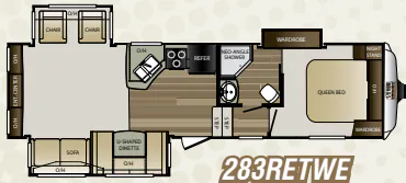Keystone Cougar Half-Ton 283RETWE floor plan
