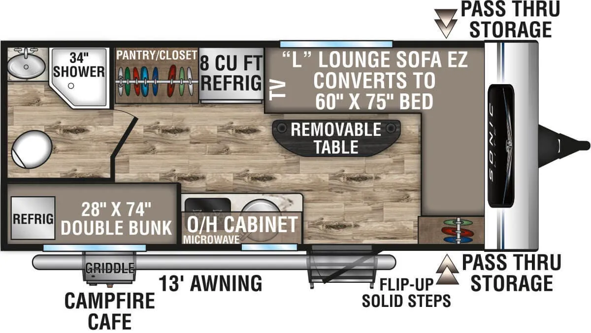Venture RV Sonic Lite SL160VBH floor plan