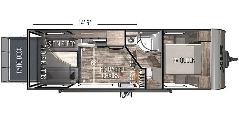 2022 Forest River XLR Micro Boost 25LRLE floor plan