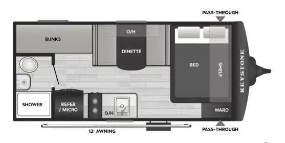 Keystone Bullet Classic 16BHC floor plan