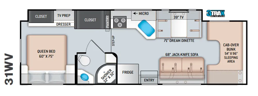Thor Motor Coach Chateau 31WV floor plan