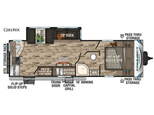 2019 KZ Connect C261RKK floor plan