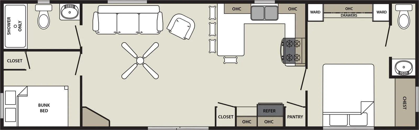 Forest River Quailridge Summit Canada 45-2BH-C floor plan