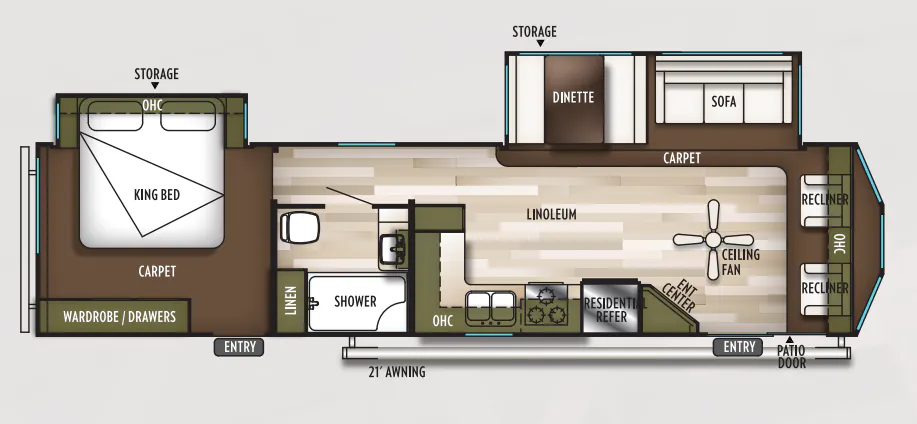 Forest River Wildwood DLX 353FLFB floor plan