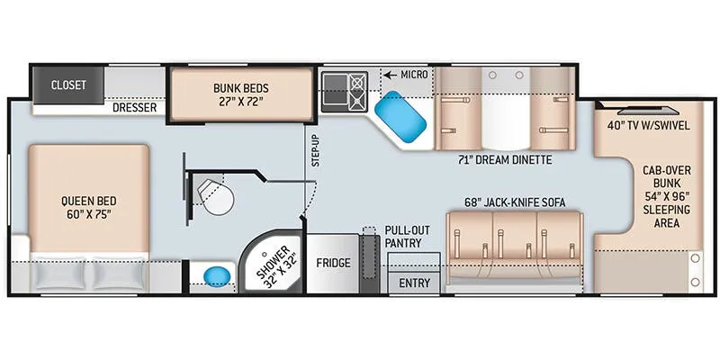 2021 Thor Motor Coach Chateau 31EV - Floor plan