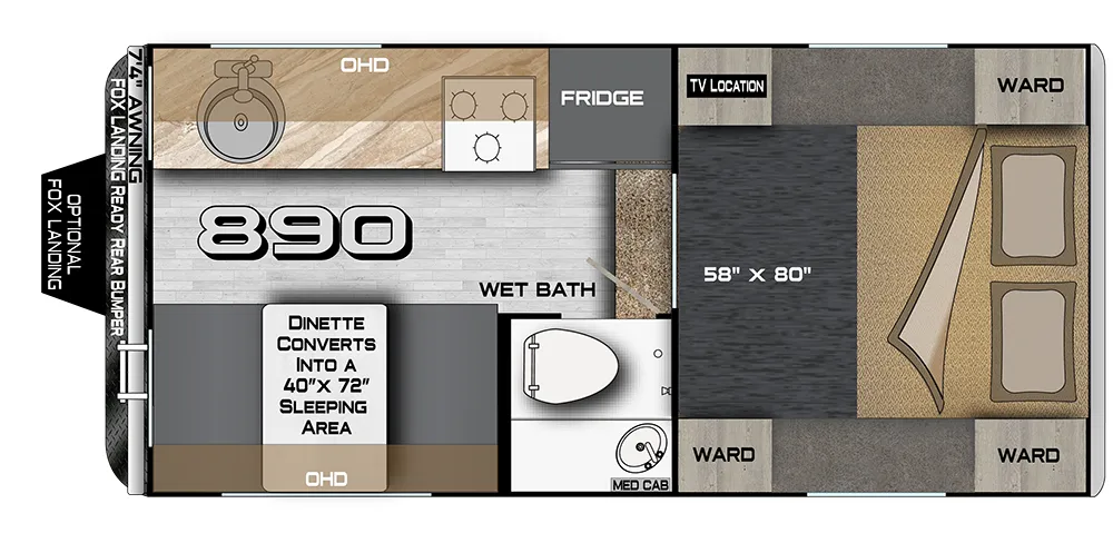 2026 Northwood Wolf Creek 890 - Floor plan