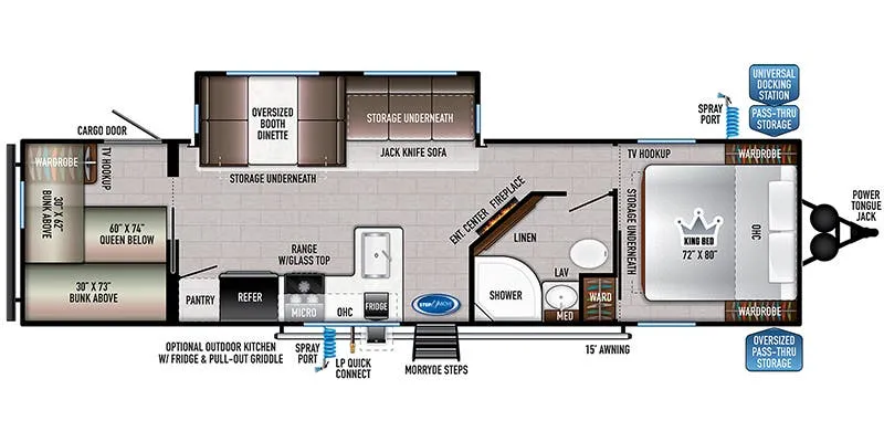 East to West Della Terra 291BH floor plan