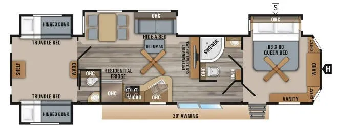 Jayco Jay Flight Bungalow 40BHQS floor plan