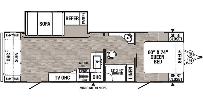 Palomino Puma XLE Lite 26RLC floor plan
