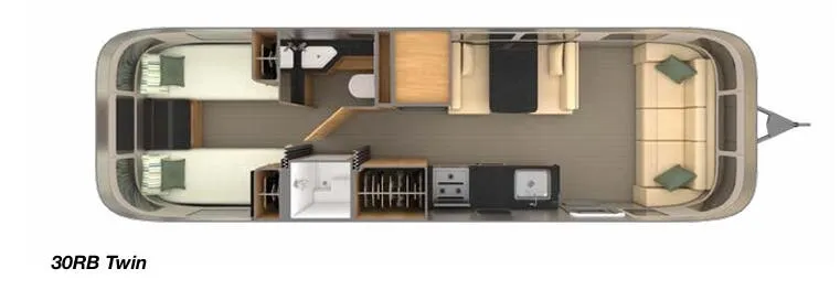 Airstream Classic 30RB Twin floor plan