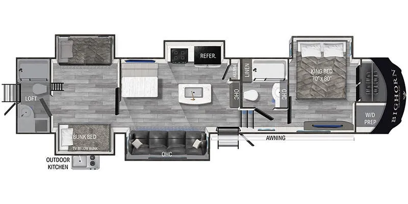 Heartland Bighorn Traveler BHTR 37 DB floor plan