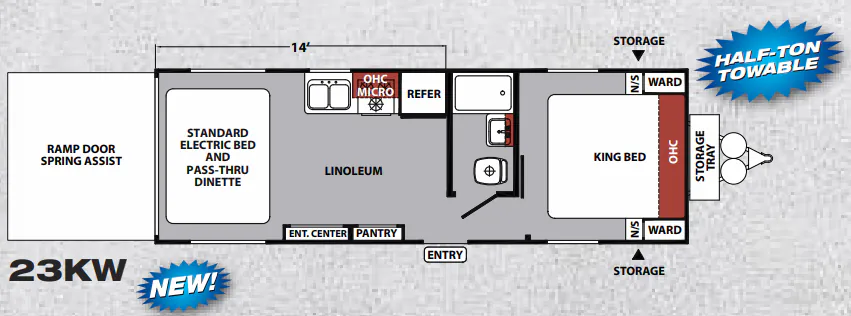 Forest River XLR Nitro 23KW floor plan