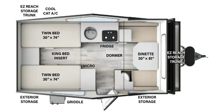 Forest River Rockwood Hard Side A213HW floor plan
