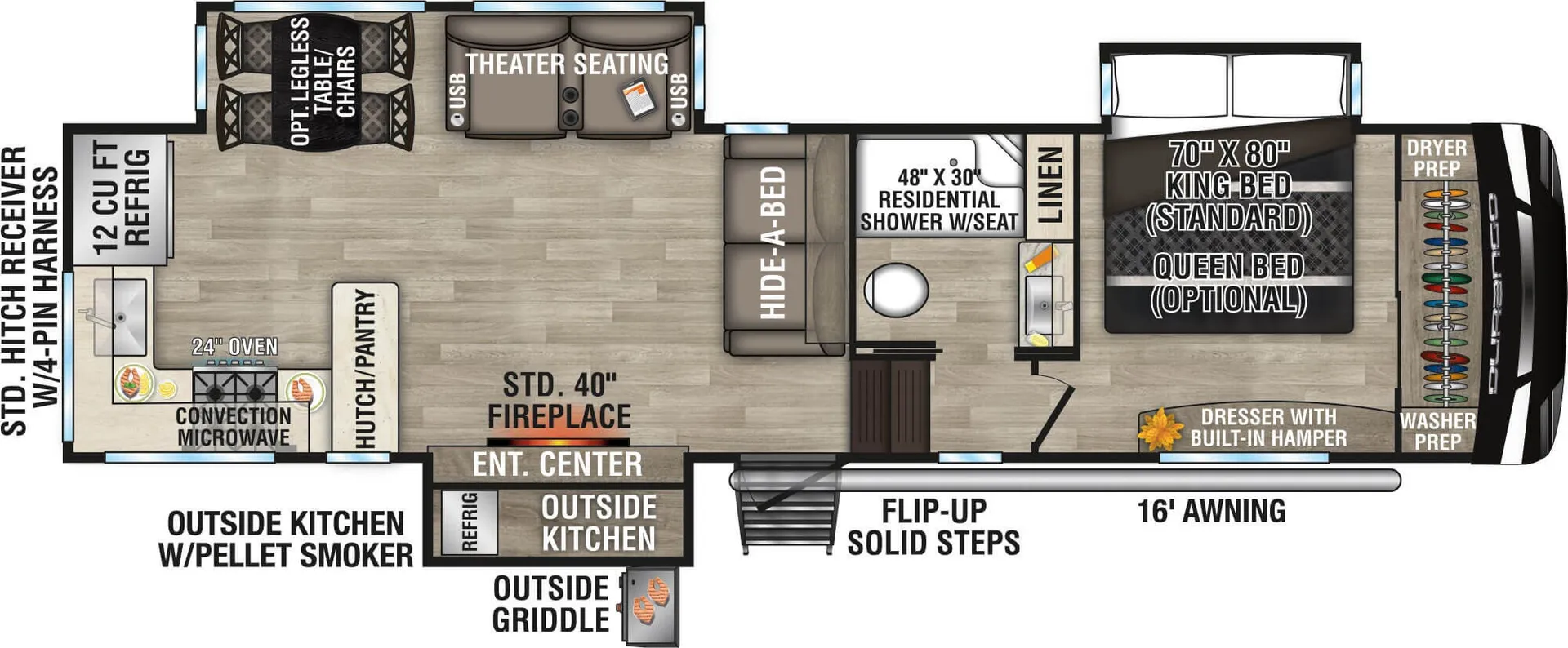 2023 K-Z Durango D321RKT - Floor plan