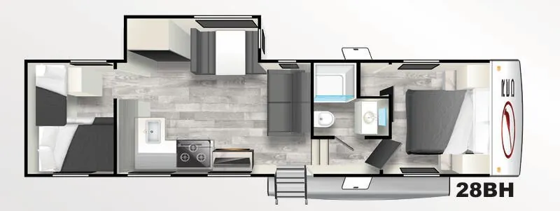 Forest River Cardinal Red 28BH floor plan