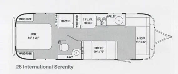 Airstream International Serenity 28 floor plan