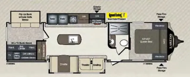2018 Keystone Laredo 332BH floor plan