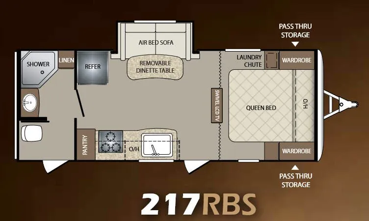 Keystone Bullet 217RBS floor plan