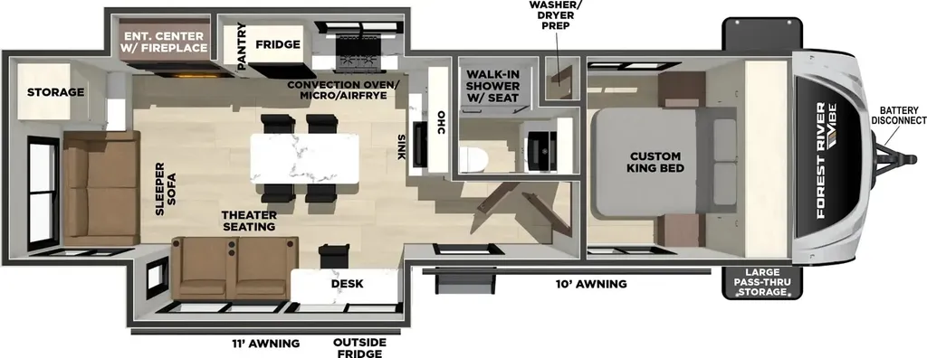 2025 Forest River Vibe 2800RL floor plan