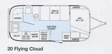 Airstream Flying Cloud 20 floor plan