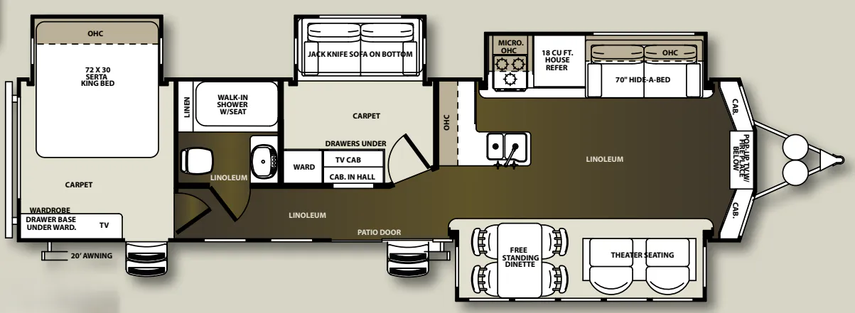 Forest River Sandpiper Destination 385FKBH floor plan