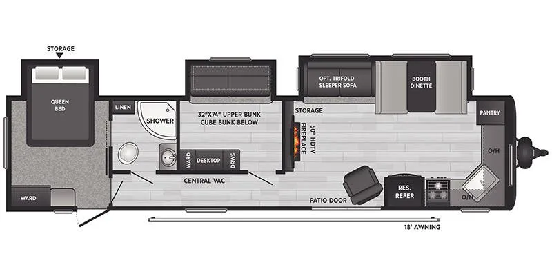 Keystone Hideout East 38FKTS floor plan