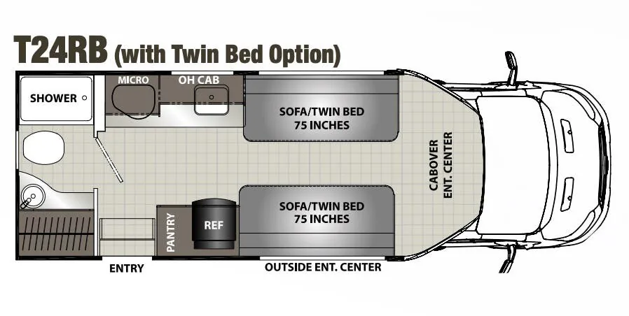 Coachmen Orion Traveler T24RB (Twin) floor plan