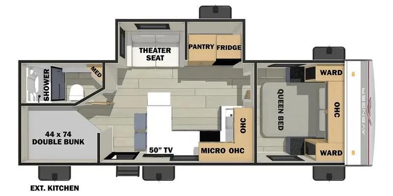 2025 Prime Time Avenger 25MKB floor plan
