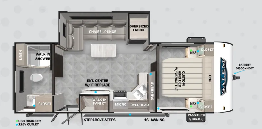Forest River Salem 22RBS floor plan